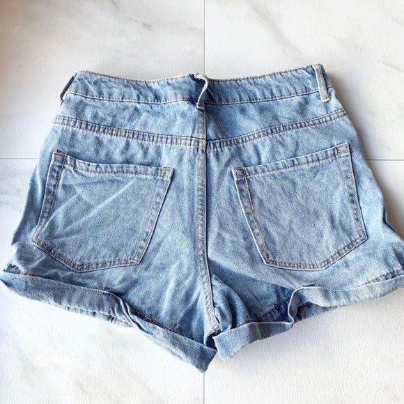 Forever 21 high waisted mom denim shorts cuffed 26 - Picture 4 of 6